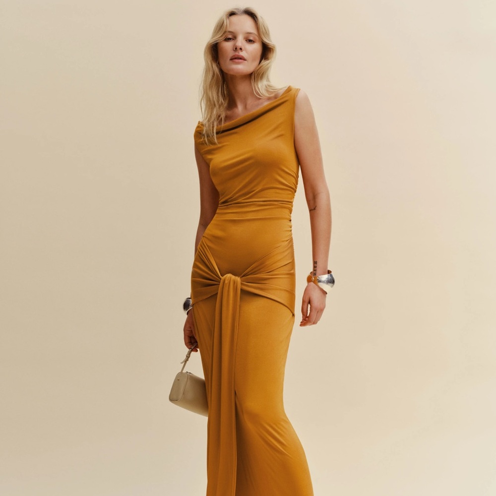 Reformation Mustard Maxi Dress